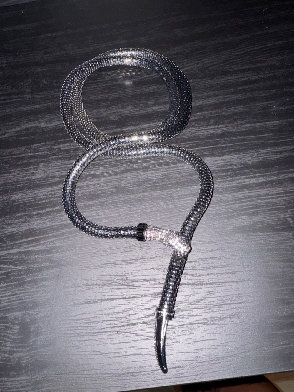 Anne Fontaine Silver Crystal Mesh Snake Belt/necklace